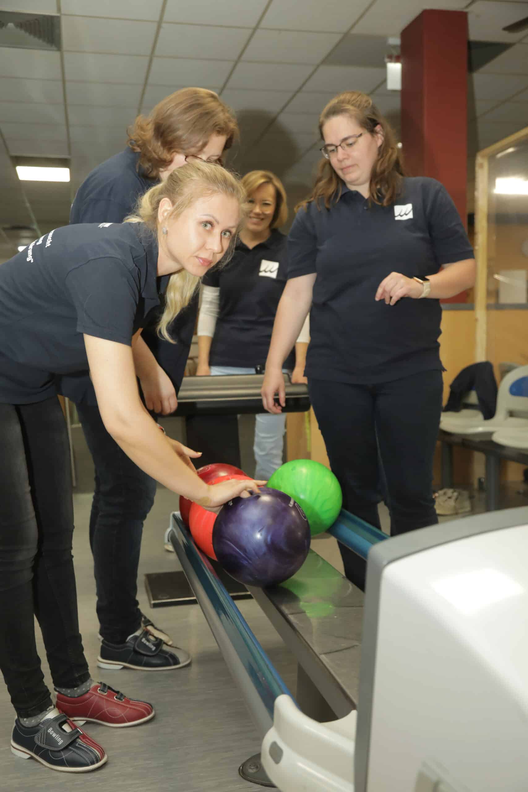 Team beim Bowling-Abend